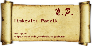 Miskovity Patrik névjegykártya