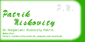 patrik miskovity business card